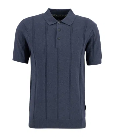 Barbour Wellburn Knitted Polo Shirt In Blue