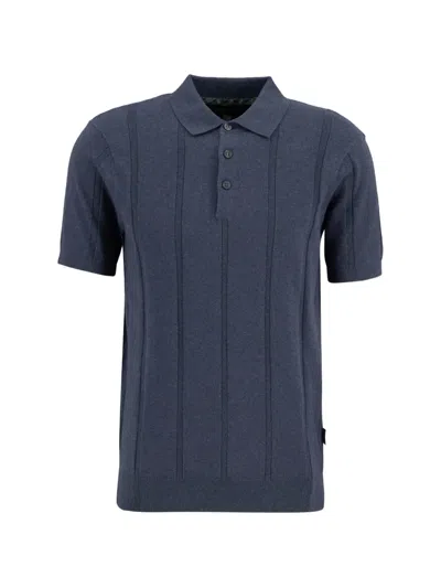 Barbour Wellburn Knitted Polo Shirt In Blue