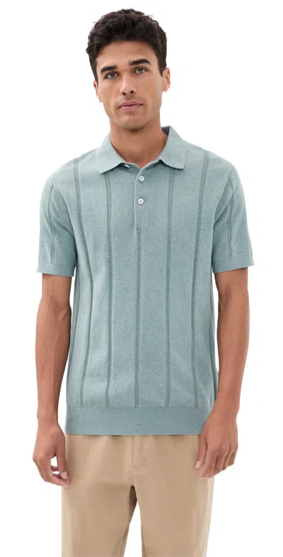 Barbour Wellburn Knitted Polo Shirt Slate In Gray