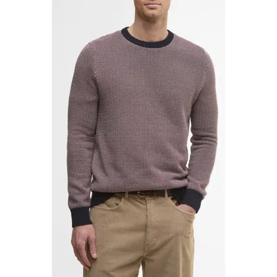 Barbour Wells Bird's Eye Cotton Sweater In Brown