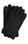 Barbour Westerndale Quilted Touchscreen Gloves In Black