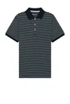 Barbour Striped Westgate Polo Shirt In Navy