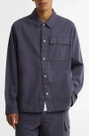 Barbour Wetheral Cotton Canvas Overshirt In Blue