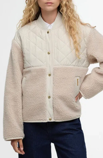 Barbour Wetherby High Pile Fleece Jacket In Neutral