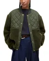 Barbour Wetherby Quilted Teddy Fleece Jacket In Green