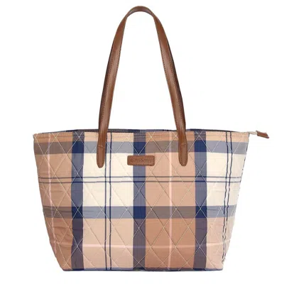 Barbour Wetherham Checkered Quilted Tote Bag In Multi