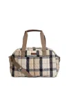Barbour Wetherham Tartan Quilted Travel Bag In Safari Tartan