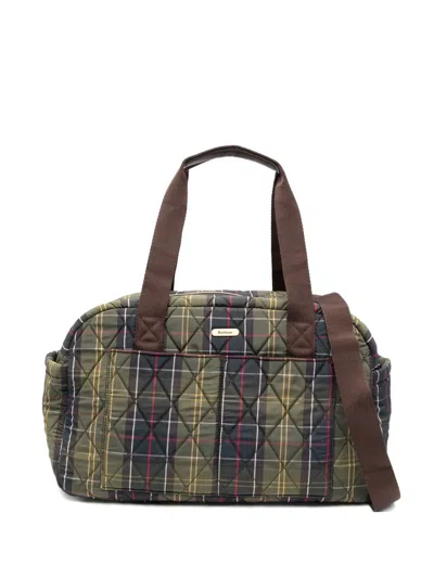Barbour Wetherham Quilted Tartan-pattern Tote Bag In Red
