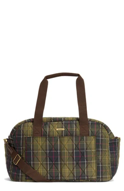 Barbour Wetherham Tartan Quilted Travel Bag In Multi