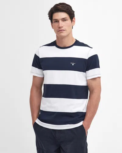 Barbour Whalton Stripe Mens Tailored T-shirt In Blue