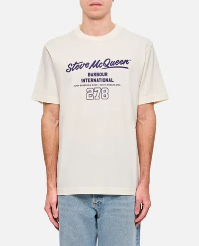 Barbour White Crewneck Logo T-shirt