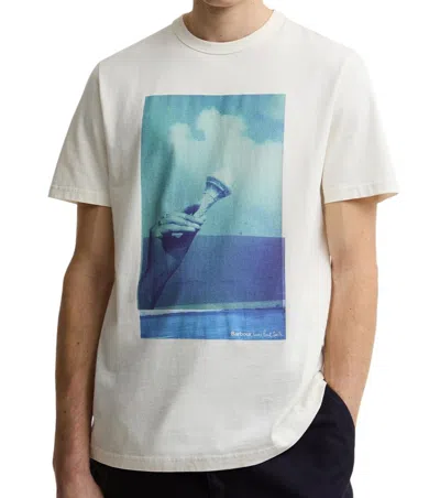 Barbour Men White Graphic T-shirt