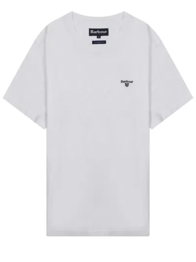 Barbour White Logo Crew Neck T-shirt
