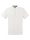 Barbour Piquet Polo With Tartan Details In White