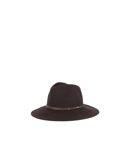 Barbour Wide-brim Felt Hat In Brown