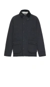 Barbour Mens Black Oversized Bedale Padded Cotton Blend Jacket In 네이비
