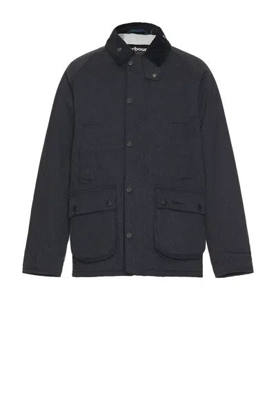 Barbour Mens Black Oversized Bedale Padded Cotton Blend Jacket