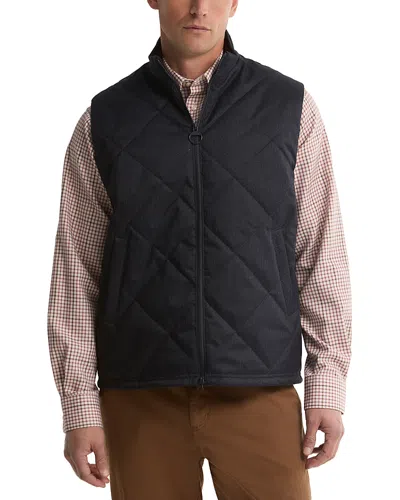 Barbour Winter Finn Stand Collar Zip Vest In Blue