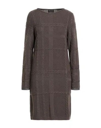 Barbour Winter Tartan Woman Mini Dress Brown Size 10 Wool, Viscose, Polyamide, Cashmere, Polyester