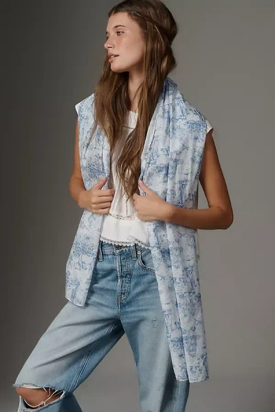 Barbour Wisteria Cotton Scarf In Blue