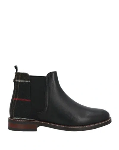 Barbour Woman Ankle Boots Black Size 8 Leather, Textile Fibers