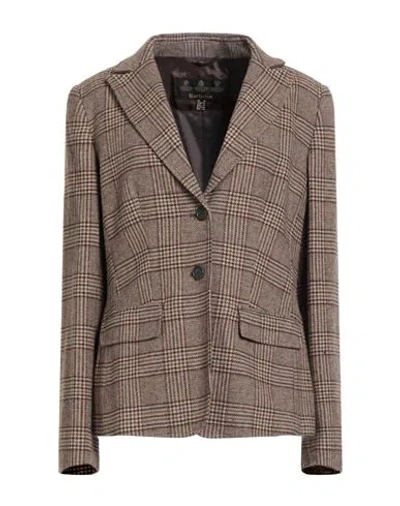 Barbour Woman Blazer Brown Size 14 Wool, Polyamide, Cashmere