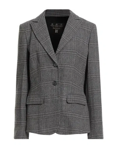 Barbour Woman Blazer Grey Size 12 Wool, Polyamide, Cashmere In Gray