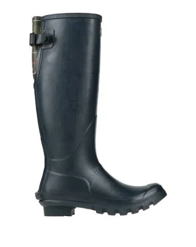 Barbour Woman Boot Navy Size 8 Rubber In Blue