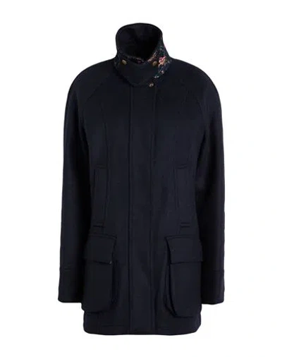 Barbour Woman Coat Navy Size 10 Wool, Polyamide, Polyester In Blue