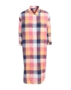 Barbour Woman Midi Dress Apricot Size 4 Cotton, Linen In Orange