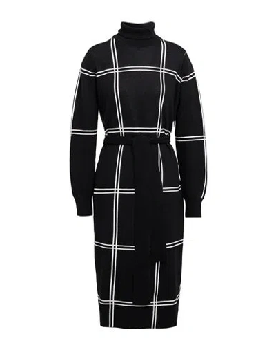 Barbour Woman Midi Dress Black Size 10 Cotton, Polyamide