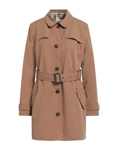 Barbour Woman Overcoat & Trench Coat Camel Size 10 Polyester, Cotton, Polyurethane In Brown