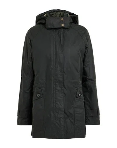 Barbour Woman Overcoat & Trench Coat Charcoal Size 10 Cotton