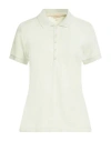 Barbour Woman Polo Shirt Light Green Size 14 Cotton, Elastane In White
