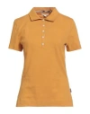 Barbour Woman Polo Shirt Marigold Size 8 Cotton, Elastane In Yellow
