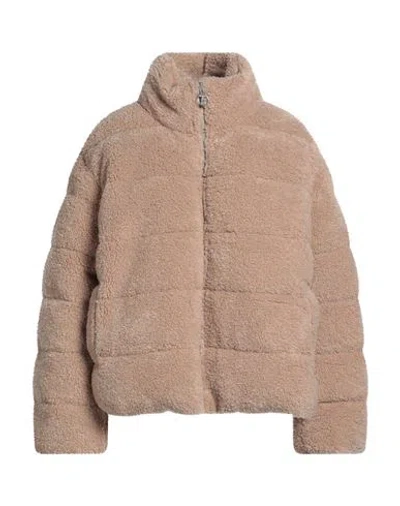 Barbour Woman Puffer Beige Size 14 Polyester, Recycled Polyester In Brown