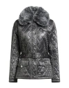 Barbour Woman Puffer Grey Size 10 Polyester, Polyamide In Gray