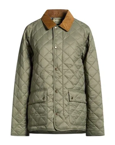Barbour Woman Puffer Military Green Size Xxl Polyamide, Cotton
