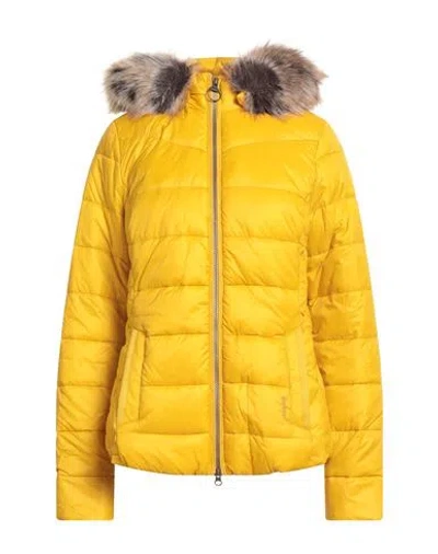 Barbour Woman Puffer Yellow Size 8 Polyamide, Modacrylic, Polyester