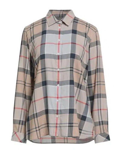 Barbour Woman Shirt Beige Size 10 Cotton In Multi
