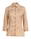 Barbour Woman Shirt Khaki Size 6 Cotton, Elastane In Orange