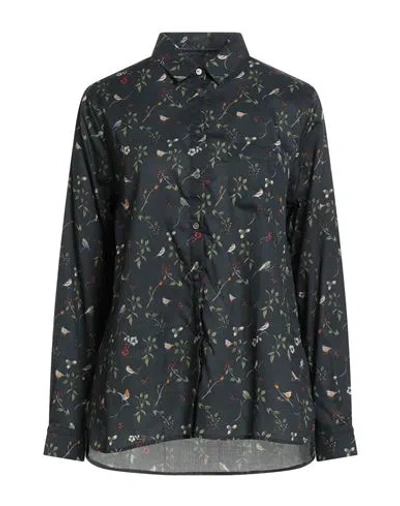 Barbour Woman Shirt Navy Size 10 Lyocell, Cotton In Blue