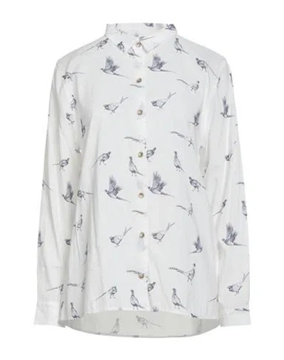 BARBOUR BARBOUR WOMAN SHIRT WHITE SIZE 8 COTTON, VISCOSE