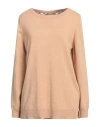 Barbour Woman Sweater Camel Size 10 Wool, Cotton In Sand