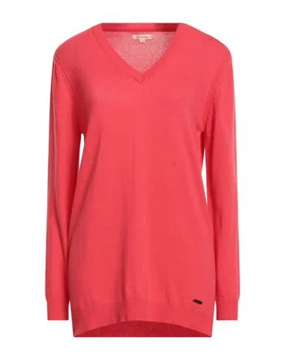 Barbour Woman Sweater Coral Size 6 Wool, Viscose, Polyamide, Cashmere In Red
