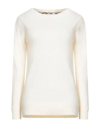 Barbour Woman Sweater Cream Size 12 Wool, Cotton In White