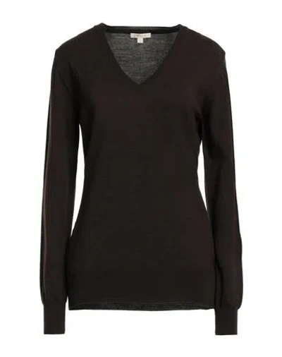 Barbour Woman Sweater Dark Brown Size 10 Merino Wool