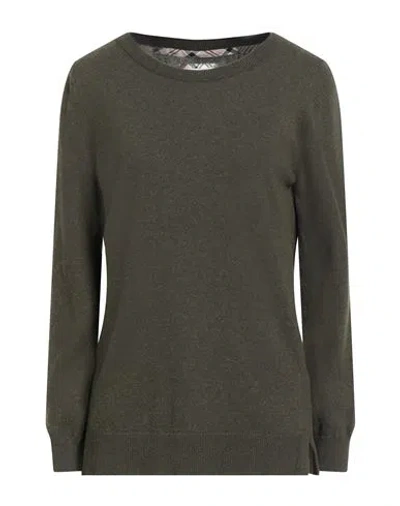 Barbour Woman Sweater Military Green Size 8 Wool, Cotton