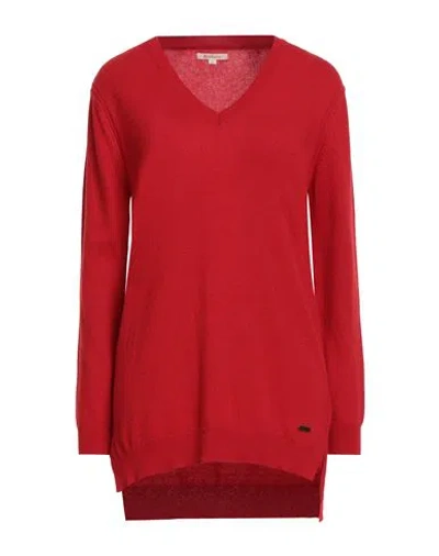 Barbour Woman Sweater Tomato Red Size 6 Wool, Viscose, Polyamide, Cashmere