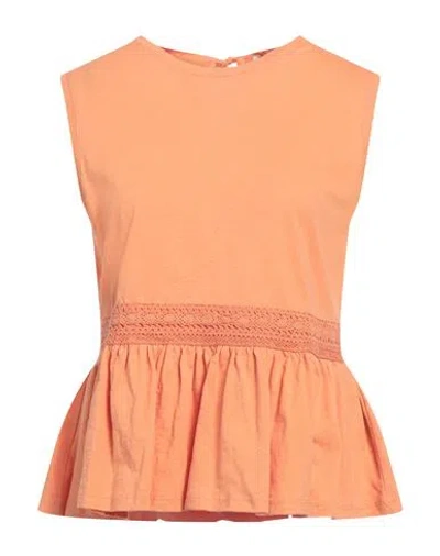 Barbour Woman Top Orange Size 10 Cotton